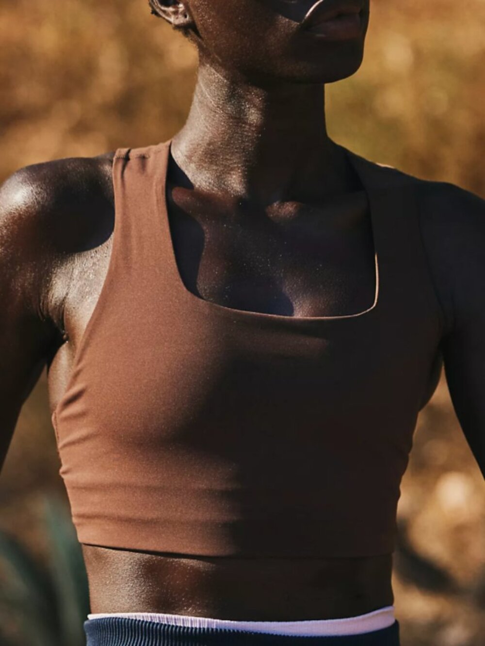 FP Movement Win Win Sports Bra Brown Square Neck